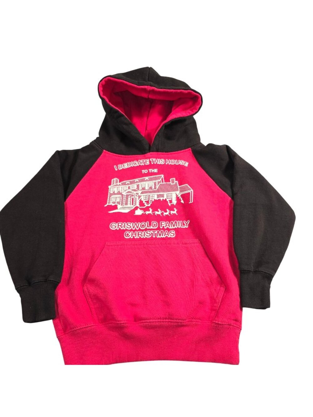 Girl's Pink/Black Christmas Vacation Hoodie Size S